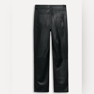 Zara Faux Leather High Rise Straight Leg Pants US10 EUR42 Black